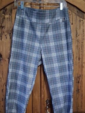 Tommy Hilfiger Gray Brown Plaid Ankle Pants